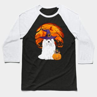 Maltese pumpkin witch Baseball T-Shirt